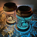 Solar Hanging Lanterns Outdoor Waterproof, 2 Pack Metal Decorative Lights by HGRXIJtz
