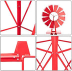 lapday 8FT Ornamental Windmill, Outdoor Backyard Garden Decoration Weather Vane, Heavy Duty Metal Wind Mill Weather Resistant (Red) - Image 3