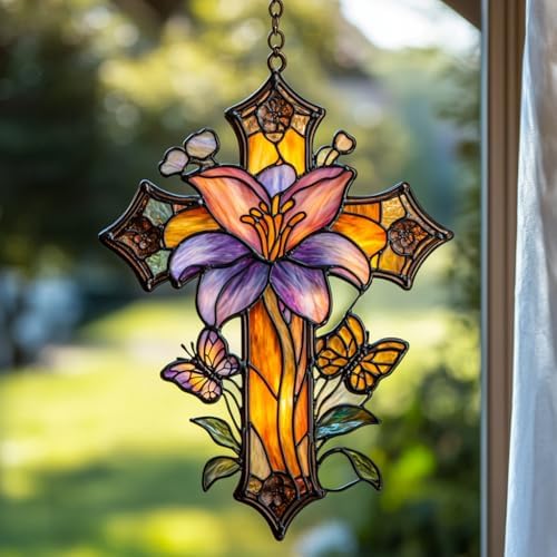 Magnolia Cross Acrylic Suncatcher by AVAGAN