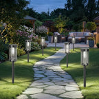 Sparkblaze 12 Pack Solar Pathway Lights Outdoor, Modern Classic Solar Garden Lights, Auto On/Off Landscape Lighting for Yard, Lawn, Patio, Walkway, Waterproof Solar Stake Lights. (12, Cold White) - Image 7