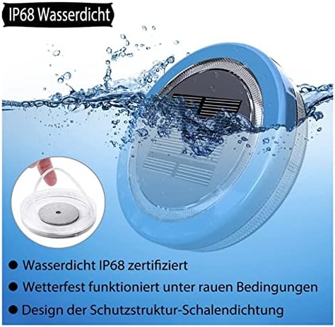 Floating Underwater Light Waterproof ip68 Solar Floating Pool Light for Pools Ponds Fountains Aquariums Garden Backyard lawns(White) - Image 3