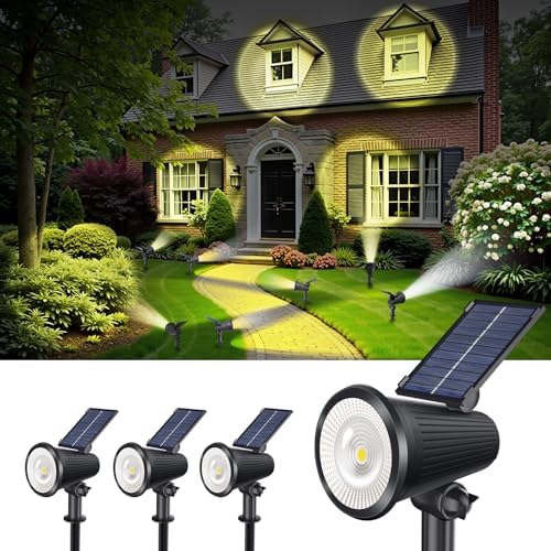 4 Pack Solar Spotlights Outdoor, Waterproof Warm White Landscape Uplights by Gomazbea