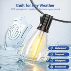 50FT Outdoor String Lights with Remote & Dimmable, 18+1 Shatterproof Waterproof Bulbs, Dimmable Outside Hanging Patio Lights for Backyard, Porch, Deck, Garden 2700K Warm White - Image 3
