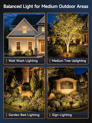 Gardenreet 12W Low Voltage Landscape Flood Lights, 12V LED Outdoor Wall Wash Lights 1200LM Each, 2700K Warm White IP65 Aluminum Floodlights, Angle Adjustable Wide Beam for Trees, Signs, 2 Pack - Image 6