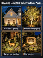 Gardenreet 12W Low Voltage Landscape Flood Lights, 12V LED Outdoor Wall Wash Lights 1200LM Each, 2700K Warm White IP65 Aluminum Floodlights, Angle Adjustable Wide Beam for Trees, Signs, 2 Pack - Image 6