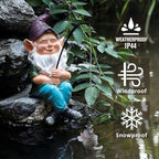Gnomes Decoration for Yard Outdoor Garden Decor 9.7 Inch Tall Fishing Gnome Statue for Koi Pond, Waterfalls or Poolside Ornaments, Fisher Guy Outdoor Statues, Gift for Mom & Women - Image 3