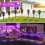 Purple Halloween Solar Lights Outdoor with Flickering Flame, 16 Pack - Image 3