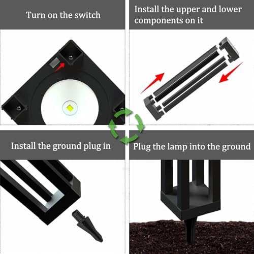 Outdoor Solar Pathway Lights, Modern Landscape Floor Lamps, 4-Pack - Image 5