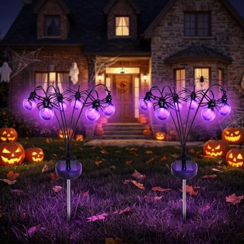 Solar-Powered Halloween Spider Ground Lights, Solar-Powered Garden Lights by Justup