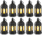 Romadedi 10-Pack Black Mini Lanterns for Centerpiece, 4.9 in by ROMADEDI