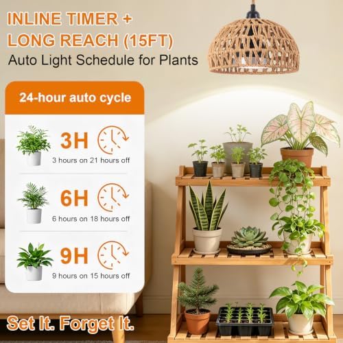 9in Hanging Grow Light for Indoor Plants, 30W Full Spectrum Plant Light - Image 6