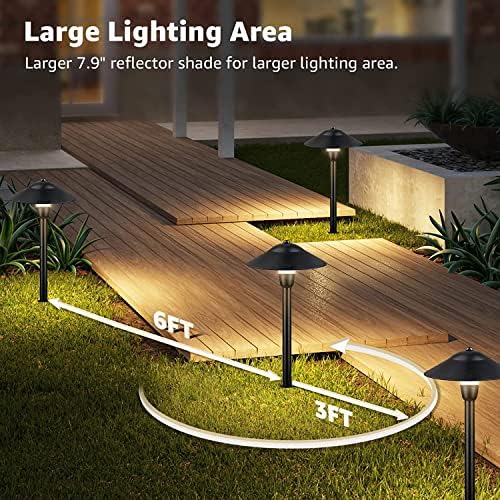 SUNVIE 3W Low Voltage Pathway Lights, 8-Pack 3000K 12-24V Classic Aluminum - Image 4