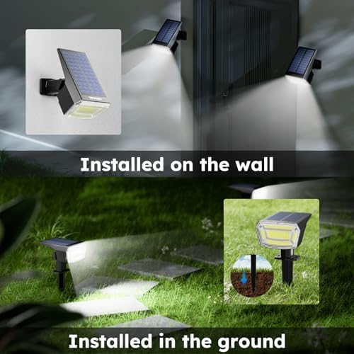 TECKNET Solar Spot Lights Outdoor Waterproof, 59 LEDs, Cool White, 4 Pack - Image 5