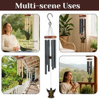Memorial Wind Chime Angel Mom, Personalized Custom Name and Years, Sympathy Gift for Loss of Mother, Remembrance Windchimes Indoor Outdoor Porch Decor Melodic - Image 4
