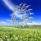 Magical Metal Windmill, Garden Spinners Outdoor, Wind Spinners Outdoor, 360° Metal Windmill for Yard Garden, Wind Powered Sculptures and Spinners for Decor (1Pcs Silver Windmill) - Image 6