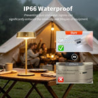 Mr.White Solar Waterproof Outdoor Rechargeable Cordless Table Lamps, Set of 2 Touch Dimmable Operated Battery Table Lights for Patio, Restaurant, Kitchen (Gold) - Image 6