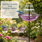 Solar Fountain for Bird Bath Outside, Water Fountain with Stake Stand to Attract Birds for Garden, Patio & Yard - Image 3