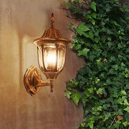 Vintage Metal Wall Lamp, Wall Mount Fixture Stylish Wall Sconces Wall Lighting Country Retro Style Glass Shade Sconce Lighting in Rust 1 Light 499054 by NIUYAO