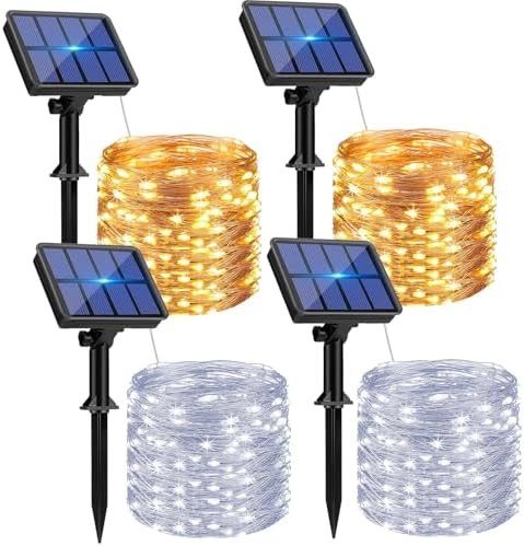 btfarm 4 Pack Solar String Lights Outdoor, Total 132FT 320LED Fairy Lights by btfarmdecorativelighting