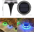 Solar Ground Lights Outdoor, Flat Yard Lights with 17 Led, Outdoor Waterproof Disc Landscape Lights for Patio Lawn Yard Deck Walkway, Multicolor, 4 Pack - Image 2