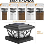 SIEDiNLAR Flickering Flame Solar Post Cap Lights 4 Modes 10 Pack (Black) - Image 4