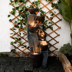 6-Tier Cascading Outdoor Water Garden Fountain 49.61''H Modern Waterfall - Image 5