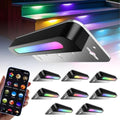 8 Pack 7 inch RGB LED Hardscape Lighting Step Lights Retaining Wall Lights with Color Changing & Warm White Mode Low Voltage Landscape Paver Lights Waterproof Deck Lights for Outside Stairs Yard by SLARY