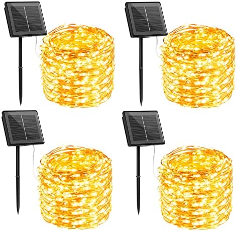 Solar String Lights, 4 Packs Total 132Ft 400 LED Fairy Lights Warm White by Brightown