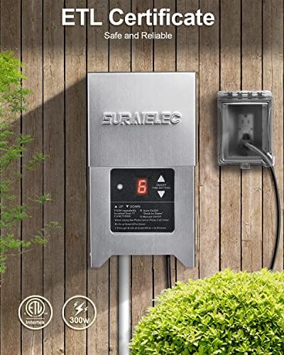 SURAIELEC 300W Outdoor Light Transformer with Photocell Sensor, ETL Listed - Image 6