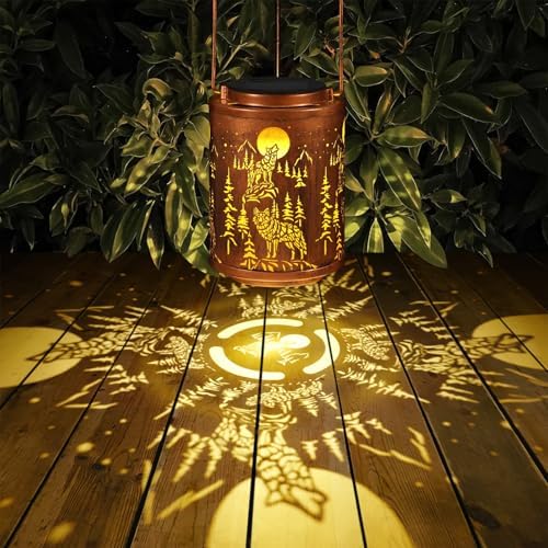 Wolf Solar Lanterns Hanging Waterproof Garden Decor Gifts for Women - Image 4