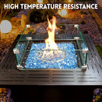 GasSaf 1/4 Inch Pacific Blue Fire Glass Reflective Tempered Fireglass, 20 lb - Image 5