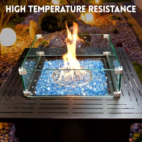 GasSaf 1/4 Inch Pacific Blue Fire Glass Reflective Tempered Fireglass, 20 lb - Image 5