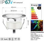 Smart LED Deck Lights Kit WiFi Controlled Color Changeable,Φ1.38“Outdoor IP67 Waterproof Low Voltage Step Lights In-Ground Lighting,Works with Samrt Phone,Alexa, Google Home(Silver Border,10pack) - Image 2