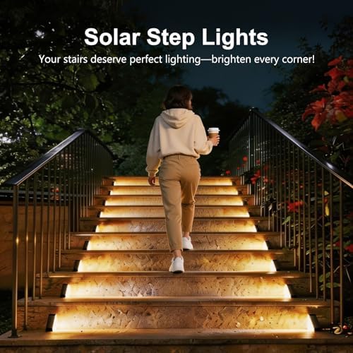 echosari 12 Pack Solar Step Lights for Outside 100 Lumen Ultra Bright - Image 5