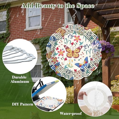 10 Packs 10 Inch Sublimation Wind Spinner Blanks, Aluminum - Image 4