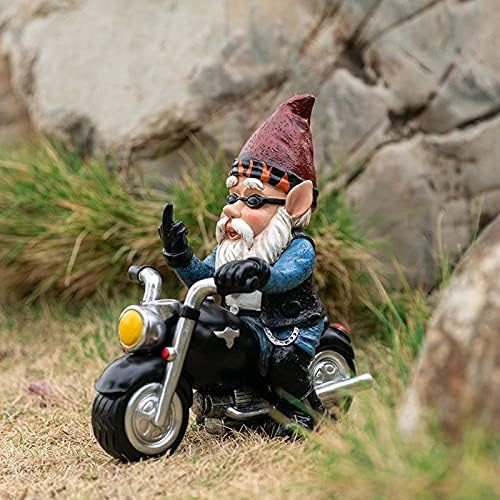 Garden Gnome Riding Motorcycle Funny Outdoor Gnome Decoration Indoor Outdoor Lawn Figurines for Home Yard Décor, Medium - Image 4