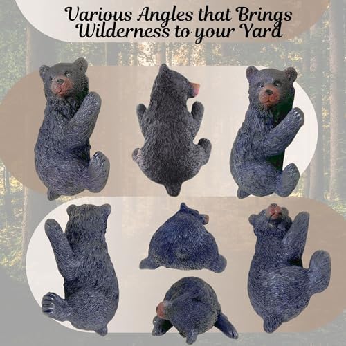 BestGiftEver Resin Black Bear Sculpture - Cub Tree-Mounted Ornament - Image 4