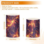 Lightning Bolts Gradient Color Flickering flameless Candles with Remote Control Electronic Lights Lighting Led for Funeral Battery Pillar Candles 2-Piecing Set - Image 3