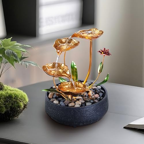Tabletop Water Fountain Metal Lotus Circulating Fountain - Image 2