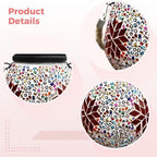 Mosaic Solar Lights Outdoor Waterproof, Hanging Solar Lantern with Stained Glass Design, Maple Leaf Pattern Tabletop Lights, No Wiring, Auto On Off, 4.33 x 4.33 in, 11 x 11 cm for Patio, Garden - Image 3