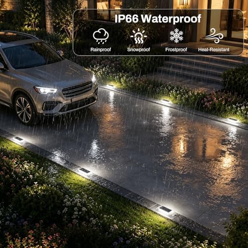 Lacasa Solar Deck Lights 4 Pack, 2 Color in 1 Driveway Lights Outdoor - Image 6