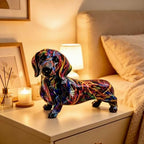 FUNSXBUG Colorful Dachshund Dog Statue Art Figurines Sculpture Collectibles Home Office Desktop Decor Outdoor Garden Display Decoration (Dachshund Dog 2) - Image 6