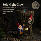 Sunlinua Gnome Outdoor Water Fountain with Solar Pump Tree Stump Waterfall - Image 7