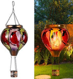 Cardinal Bird Hot Air Balloon Solar Lantern Outdoor Waterproof Garden Decor by BUARO8AGA