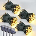 Solar String Lights Outdoor 4 Pack 400 LED 132FT Christmas Light Warm White by EEW