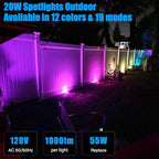 4 Pcs 20W LED RGB Outdoor Landscape Lighting with Remote & Transformer - Image 3