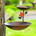 Tree Mounted Bird Bath, Wall Mount Bird Baths for Outdoors, Metal Birdbath and Feeder Combo, Antique Birdbaths Installed on Wooden Fences Trees Deck Outdoor Walls by Aifeorzo