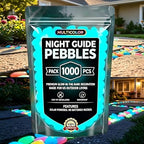 Colorful Glow-in-the-Dark Garden Stones, 2026 new Night Guide Pebbles, Magical Luminous Stepping Rocks for Outdoor Landscaping Decor, Aquarium Fish Tank & Fairy Garden (Blue, 1000PCS) by Unknown