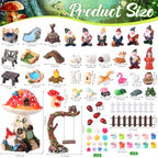 100 Sets Mushroom House Fairy Gnomes Miniatures Figures Garden Accessories - Image 4