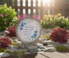 Magnolia Garden 10-Inch Matthew 21:22 Scripture Decorative Stepping Stone – Ask in Prayer Resin Garden Tile – Blue Floral Religious Outdoor Accent - Image 2